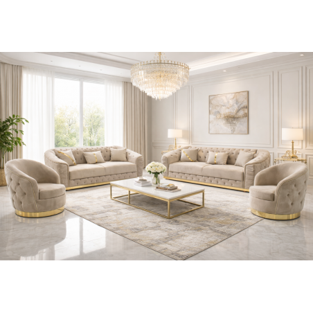 Set Canapea extensibila 3-3-1-1 bej