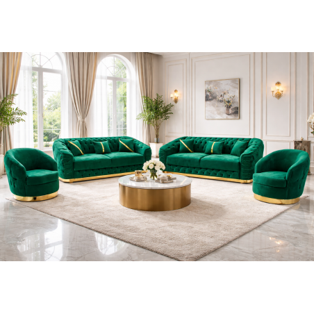 Set Canapea extensibila 3-3-1-1 verde smarald