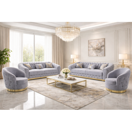 Set Canapea extensibila 3-3-1-1 gri