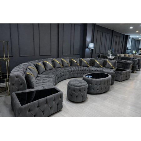 Set Canapea cu masuta cafea gri antracit 9 m