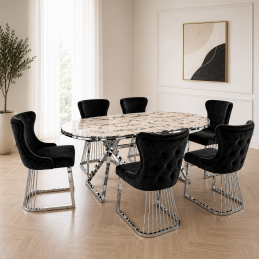 Set masa ovala cu 6 scaune...