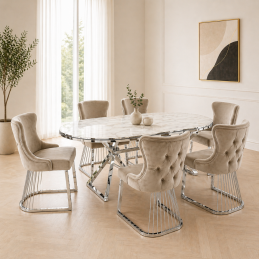 Set masa ovala cu 6 scaune...