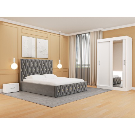 Dormitor Ana Gri Dressing 120 cm Oglinda