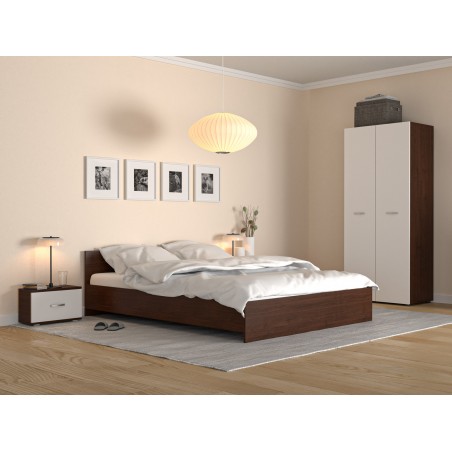 Dormitor Era Wenghe Sifonier 2 usi cu Saltea 160x200 cm