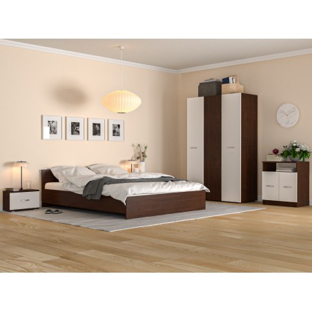 Dormitor Era Wenghe+ Comoda TV cu Saltea 160x200 cm