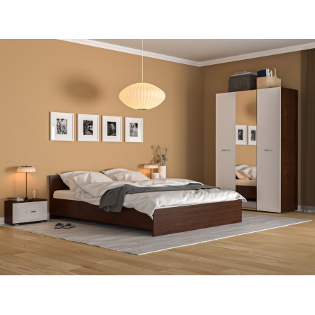 Dormitor Era Wenghe cu Oglinda si Saltea 160x200 cm