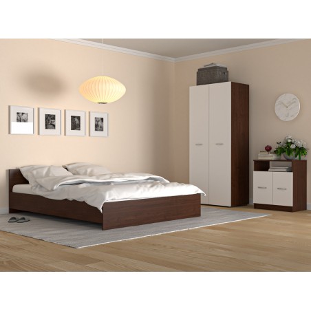 Dormitor Era Wenghe cu Sifonier 2 usi+Comoda Tv