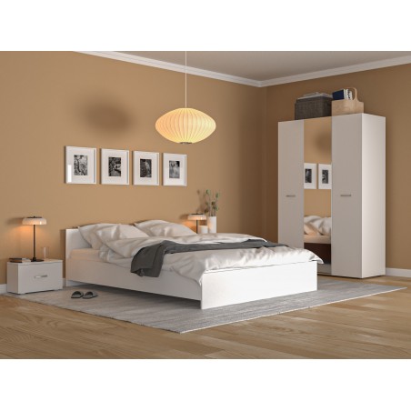 Dormitor Era alb cu Oglinda si Saltea 160x200 cm